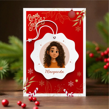 Bola de Natal Personalizada com Inicial - Boneco de Neve-11