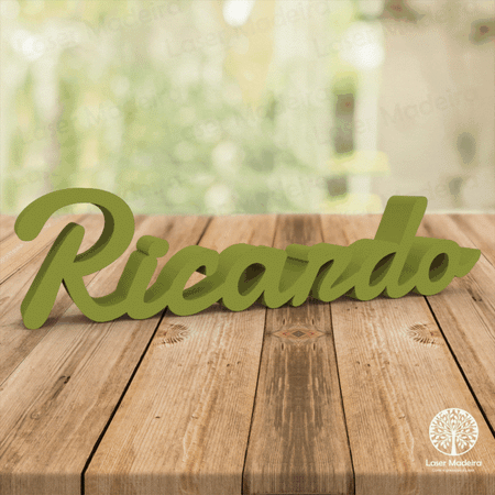 Placa Personalizada com Nome em 3D (20cm ou 25cm) - Laser Madeira