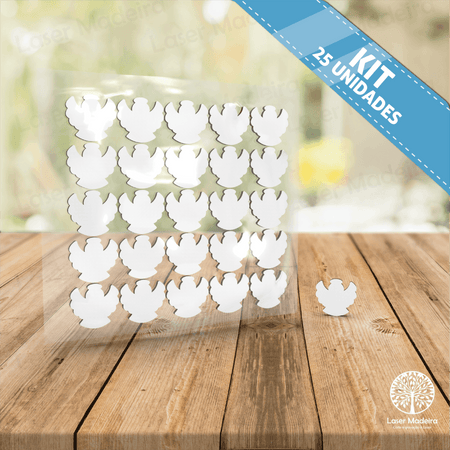 Kit Aplique / Etiqueta Anjo (3.5cm) - Laser Madeira