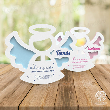 Lembrança Íman Anjo Personalizada com Nome em PLA - Laser Madeira