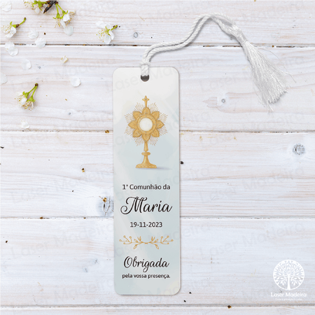Marcador de Livro - 1ª Comunhão - Laser Madeira