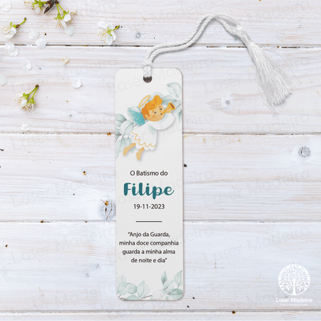 Marcador de Livro - Batismo Anjo - Laser Madeira