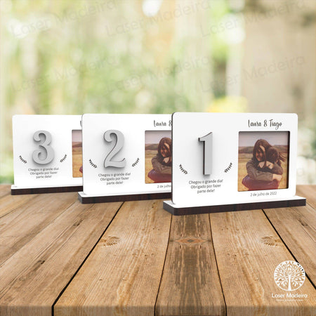 Marcador de Mesa - Mini Moldura - Laser Madeira