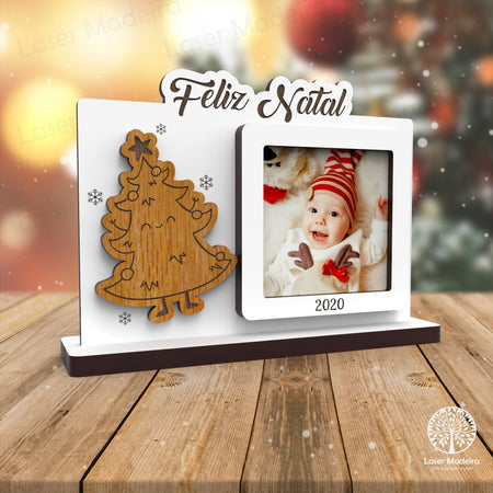 Mini - Moldura Natal - Árvore de Natal - Laser Madeira