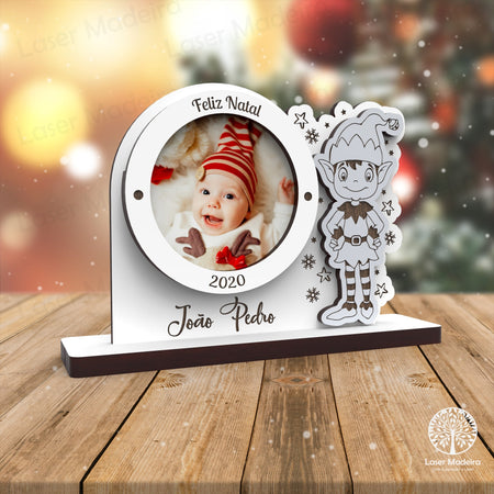 Mini - Moldura Natal - Duende - Laser Madeira