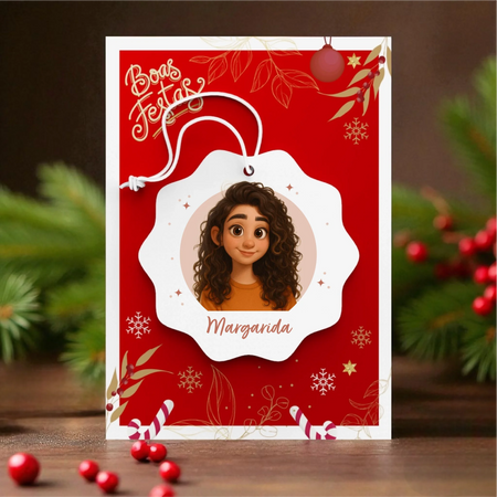 Bola de Natal Personalizada com Inicial - Boneco de Neve-11