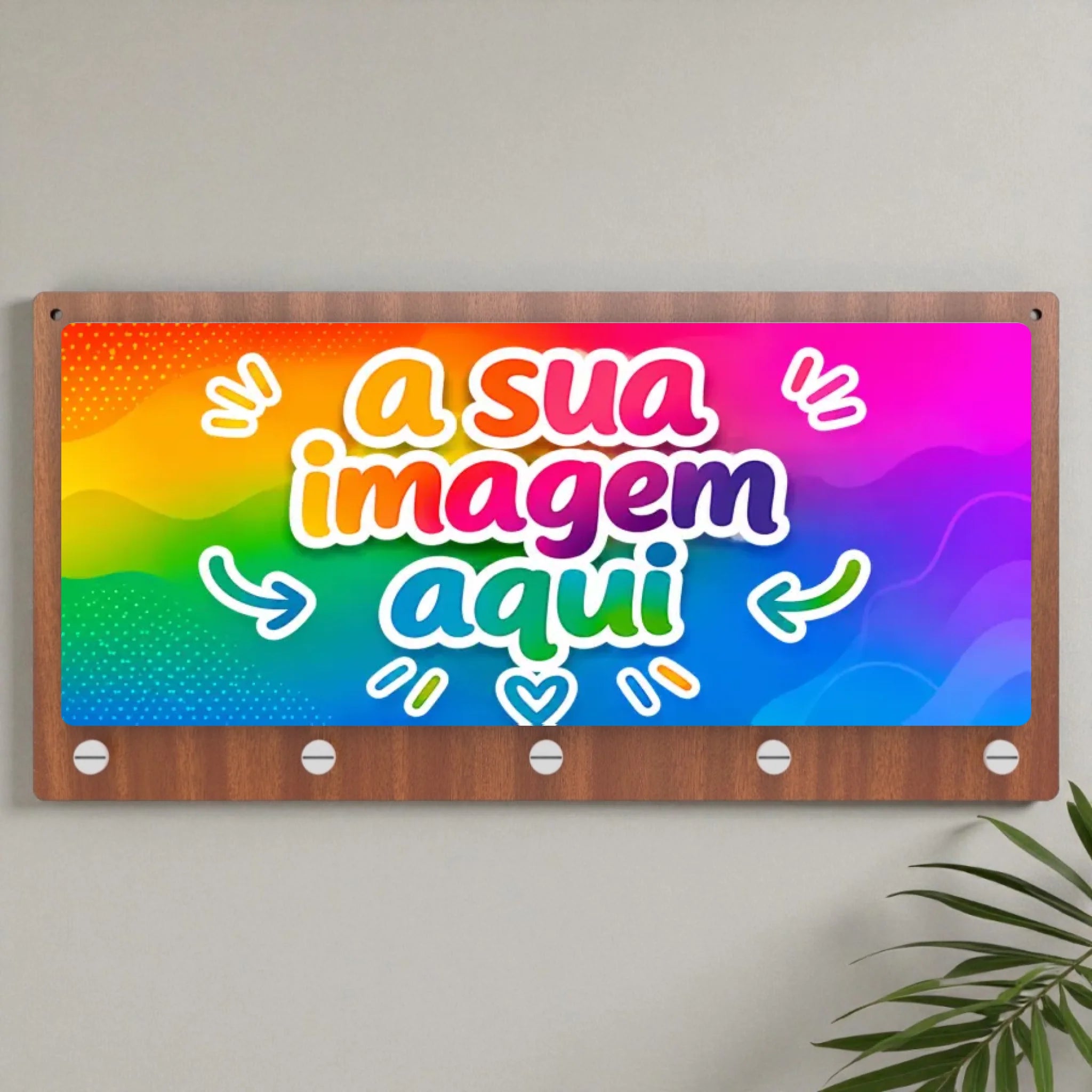 Placa Porta-Chaves - mogno