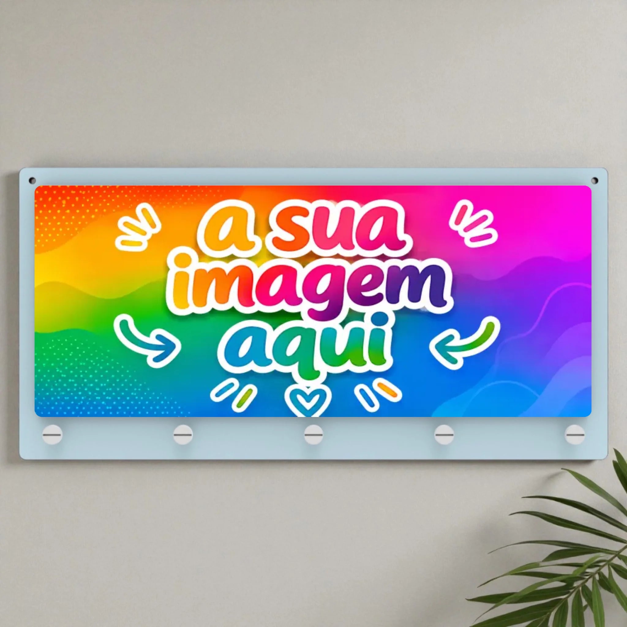 Placa Porta-Chaves - azul