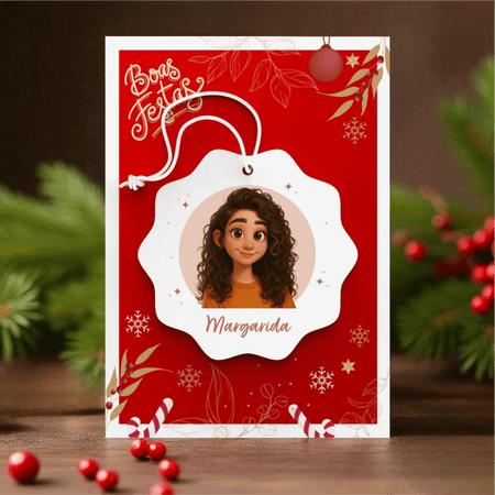 Bola de Natal Personalizada com Cartoon - Laser Madeira