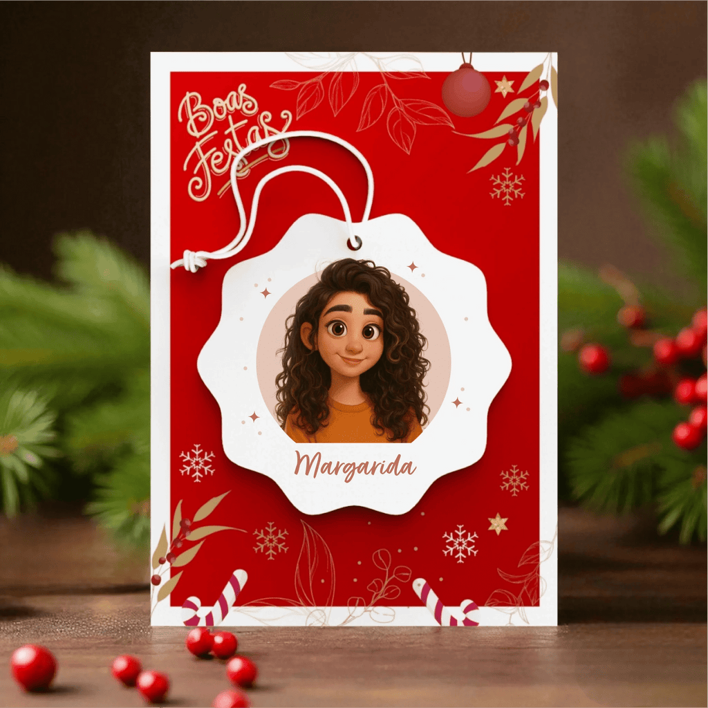 Bola de Natal Personalizada com Cartoon - Laser Madeira