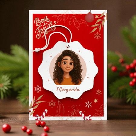 Bola de Natal Personalizada com Cartoon - Laser Madeira