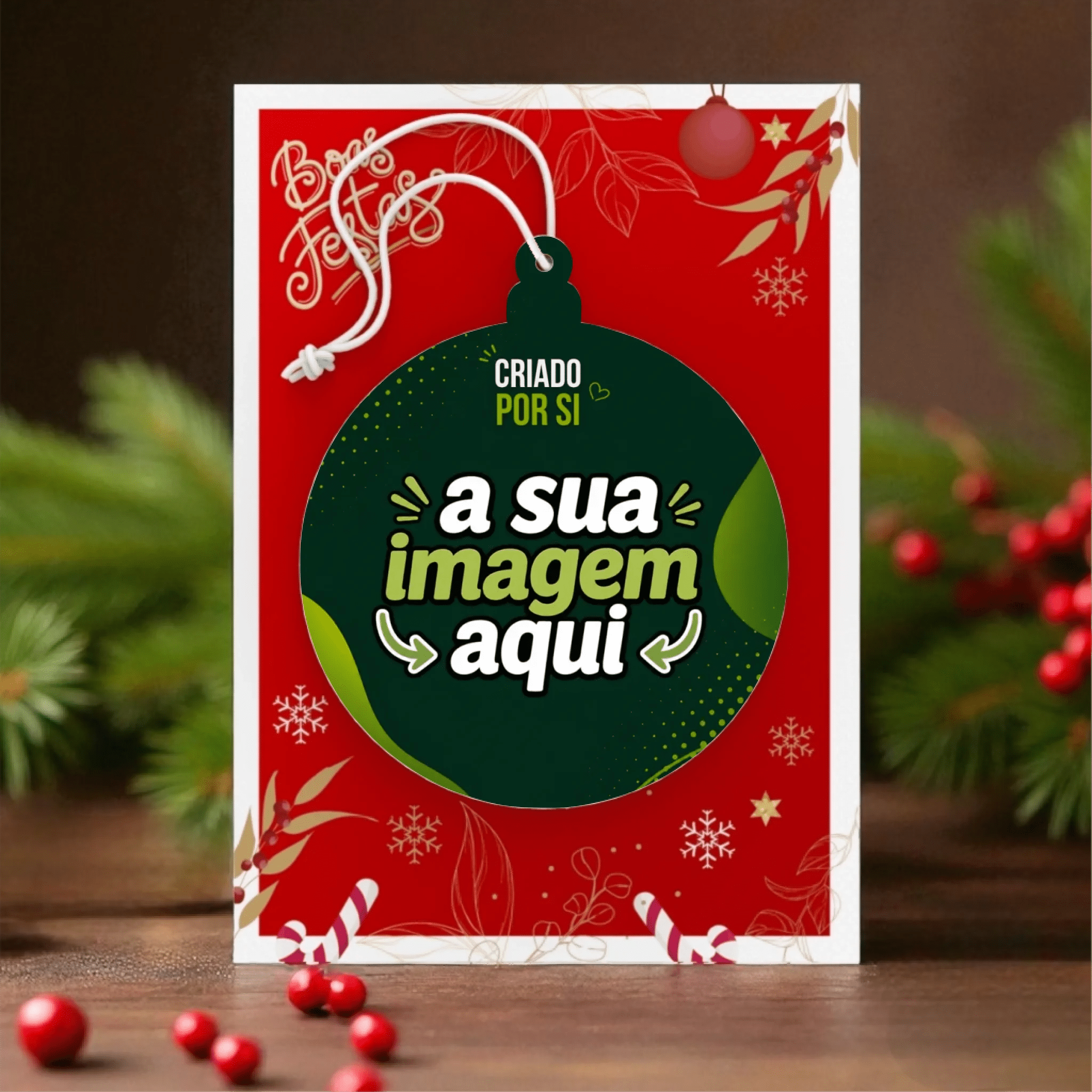 Bola de Natal Personalizada com Fotografia em MDF – Impressão Total - Laser Madeira