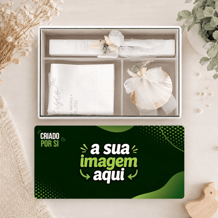 Caixa para Batismo Personalizada com a Sua Imagem - Laser Madeira