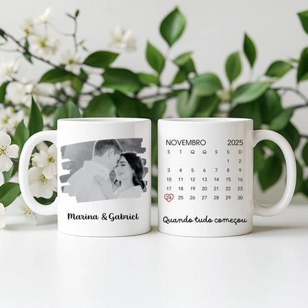 Caneca Dia dos Namorados - Calendário - Laser Madeira