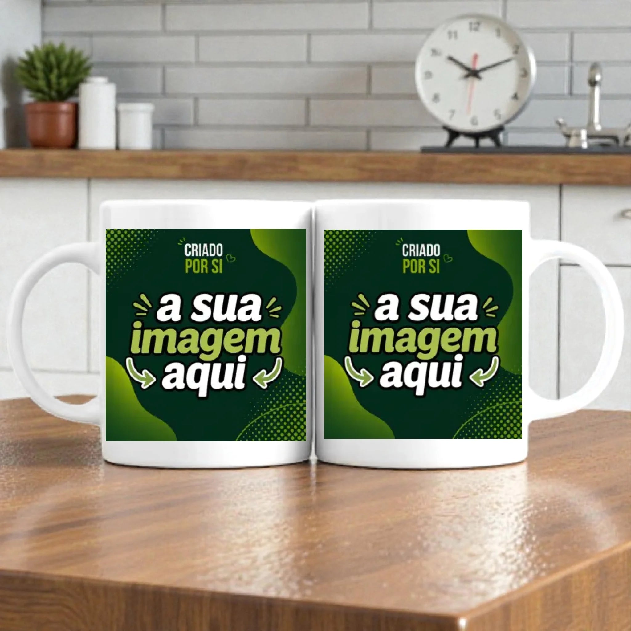 Caneca Personalizada com a Sua Arte | Frente e Verso com Pré-visualização em Tempo Real - Laser Madeira
