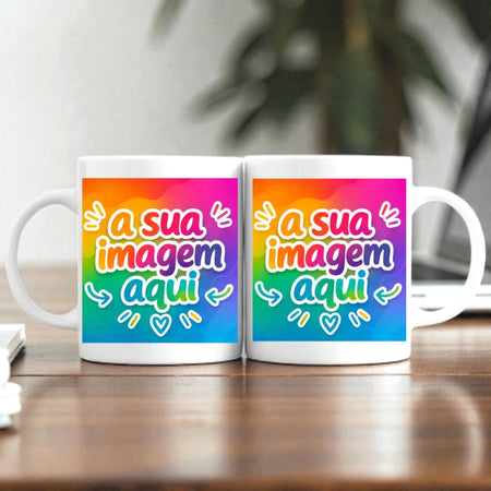 Caneca Personalizada com a Sua Arte | Frente e Verso com Pré-visualização em Tempo Real - Laser Madeira