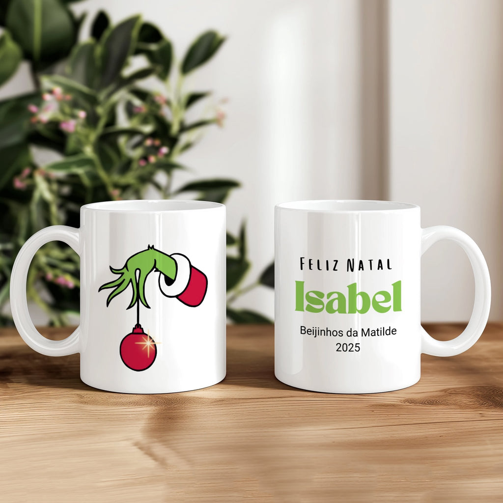 Caneca Personalizada de Natal - Grinch - Laser Madeira