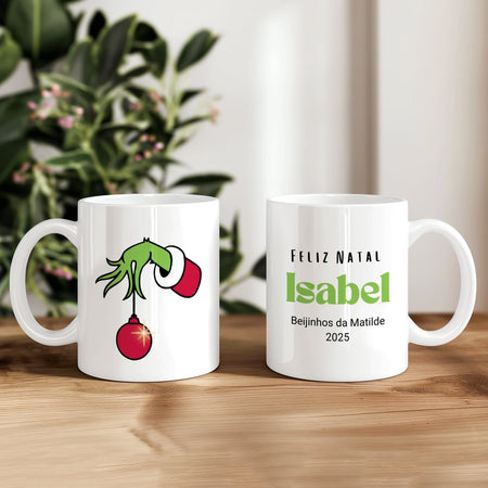 Caneca Personalizada de Natal - Grinch - Laser Madeira