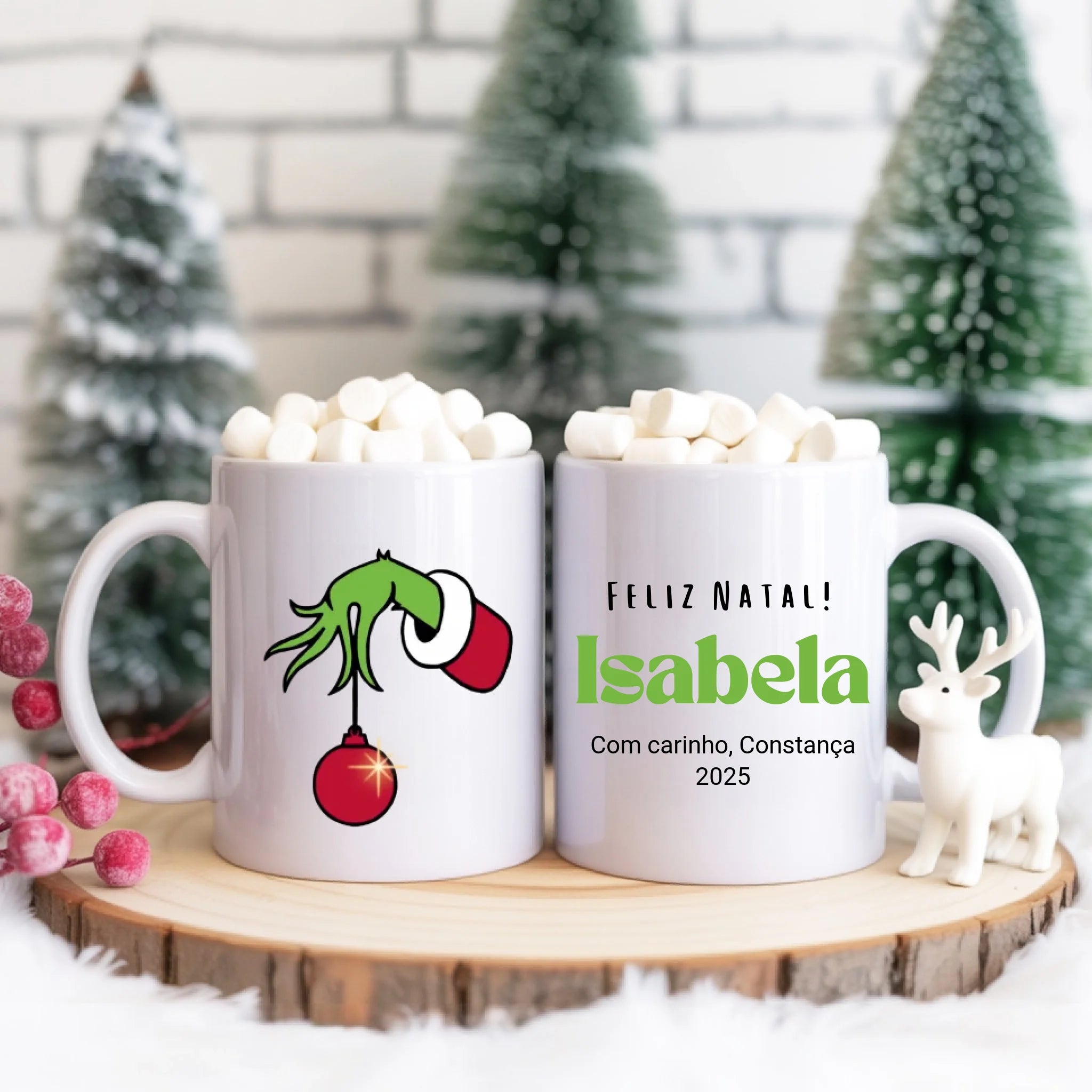 Caneca Personalizada de Natal - Grinch - Laser Madeira