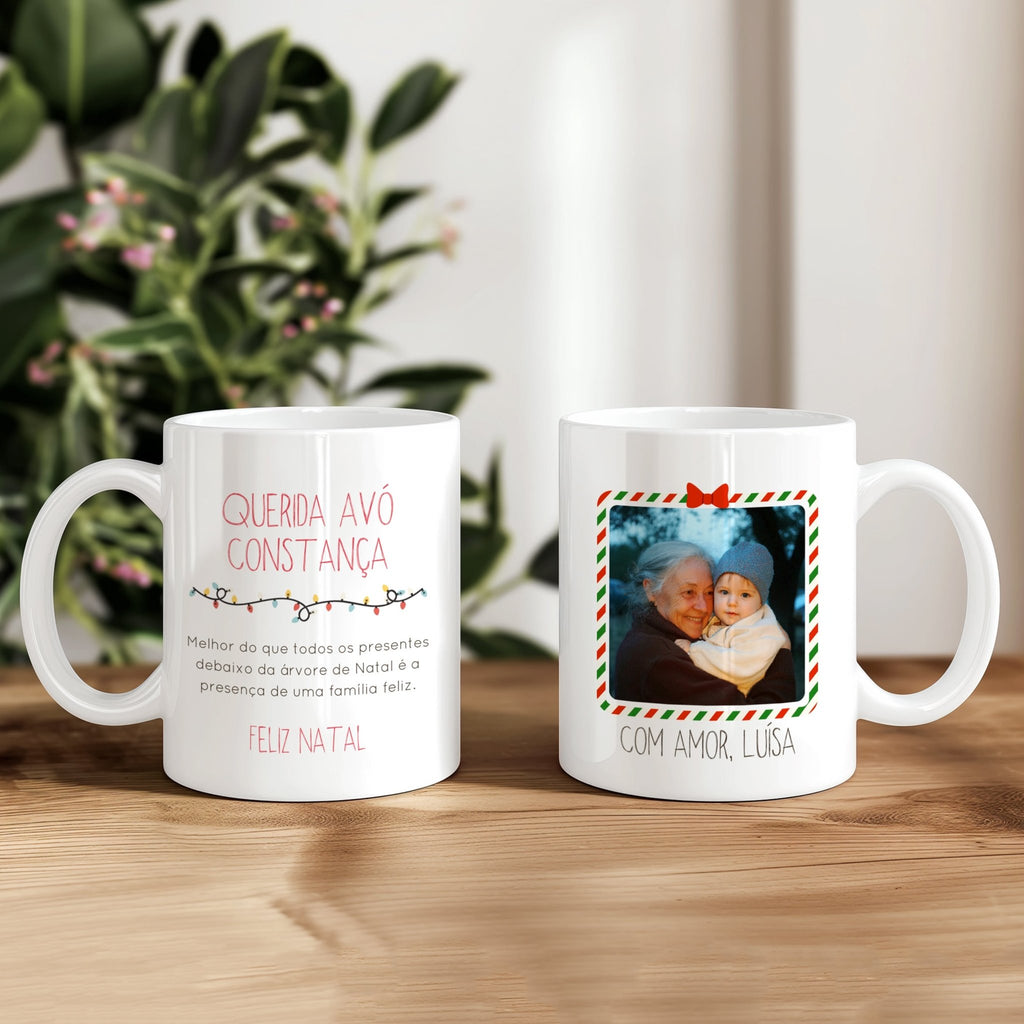 Caneca Personalizada de Natal - Presente - Laser Madeira