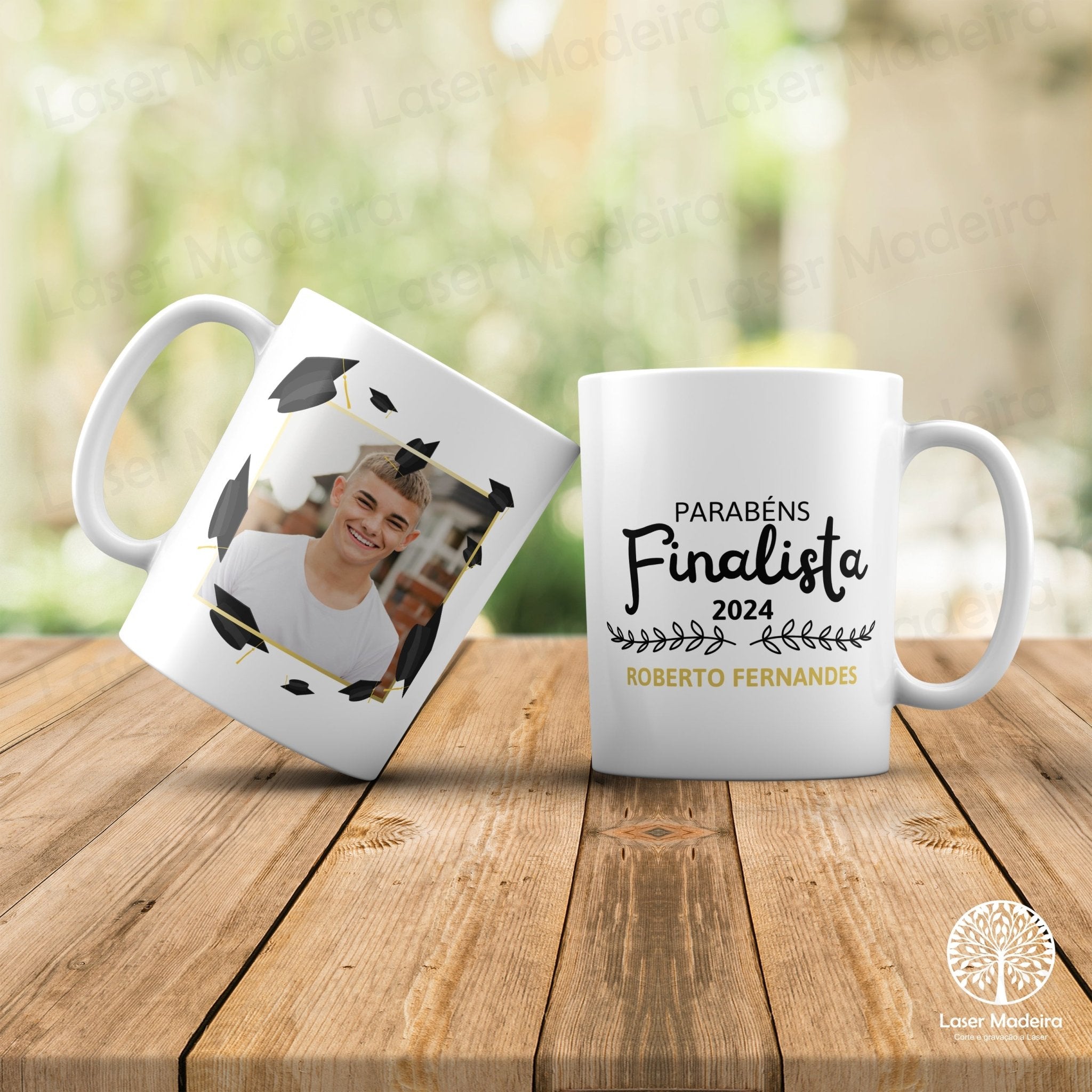 Caneca Personalizada Escolar para Finalista - com fotografia - Laser Madeira