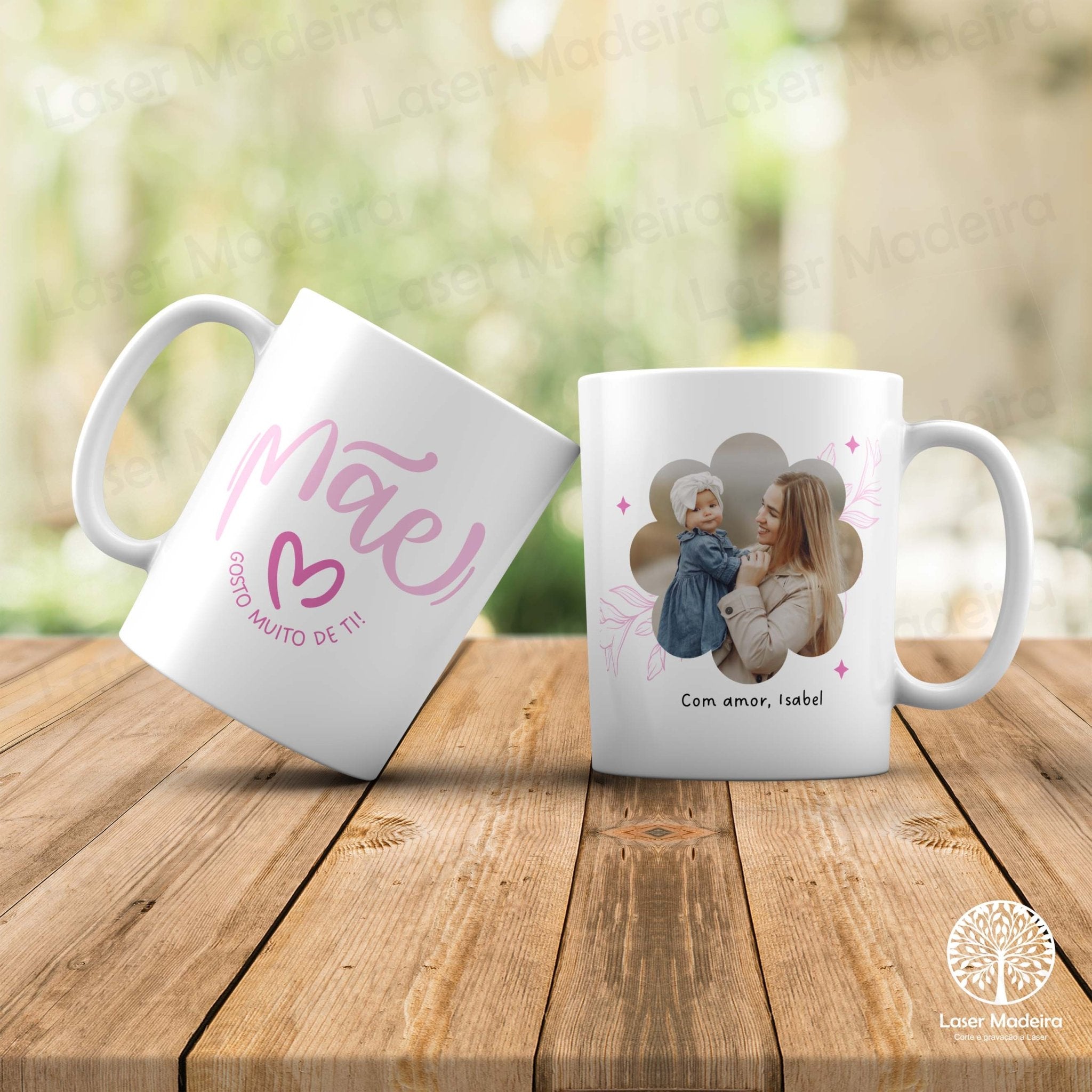 Caneca Personalizada "Mãe, gosto muito de ti" - Dia da Mãe - Laser Madeira