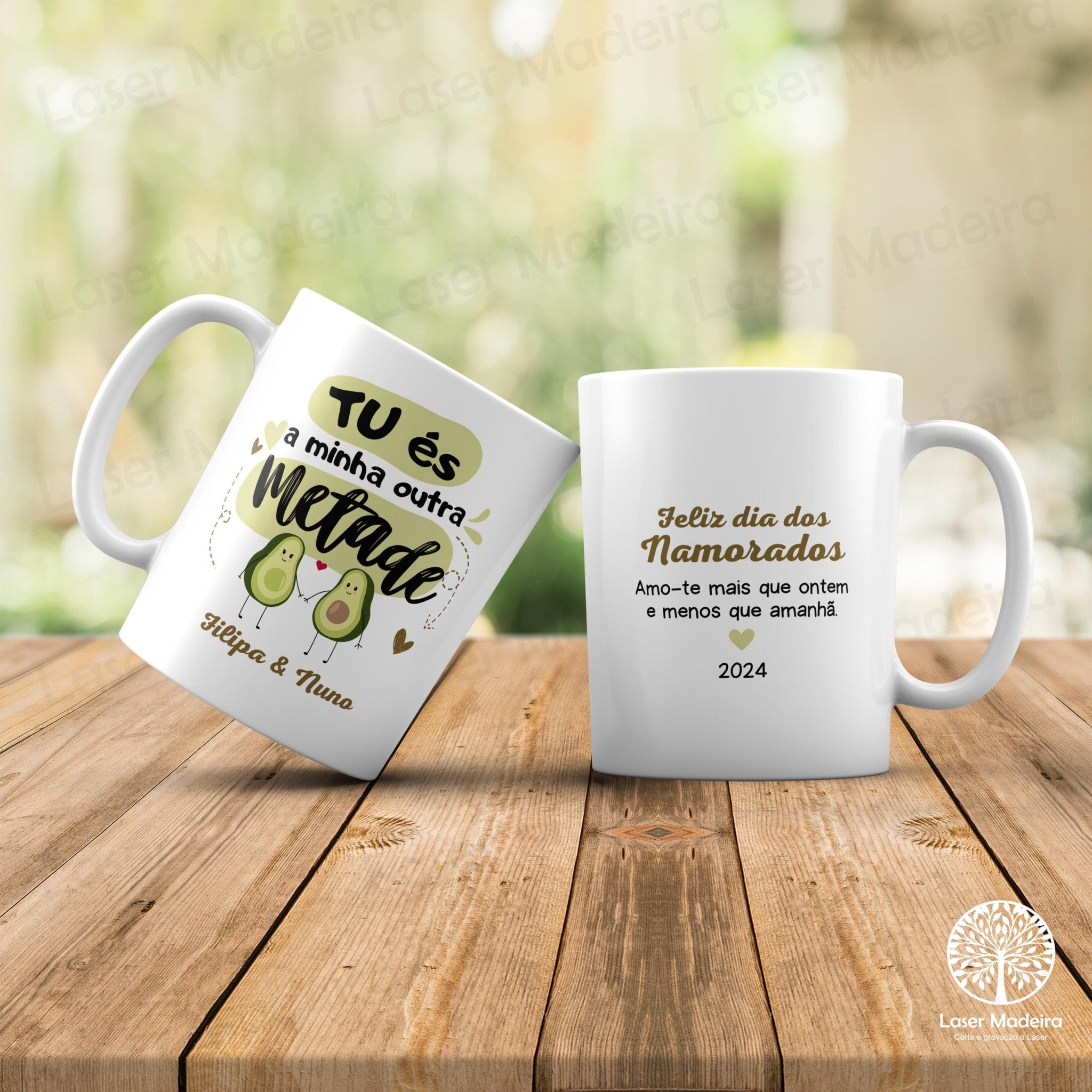 Caneca Personalizada "Outra metade" - Dia dos Namorados - Laser Madeira