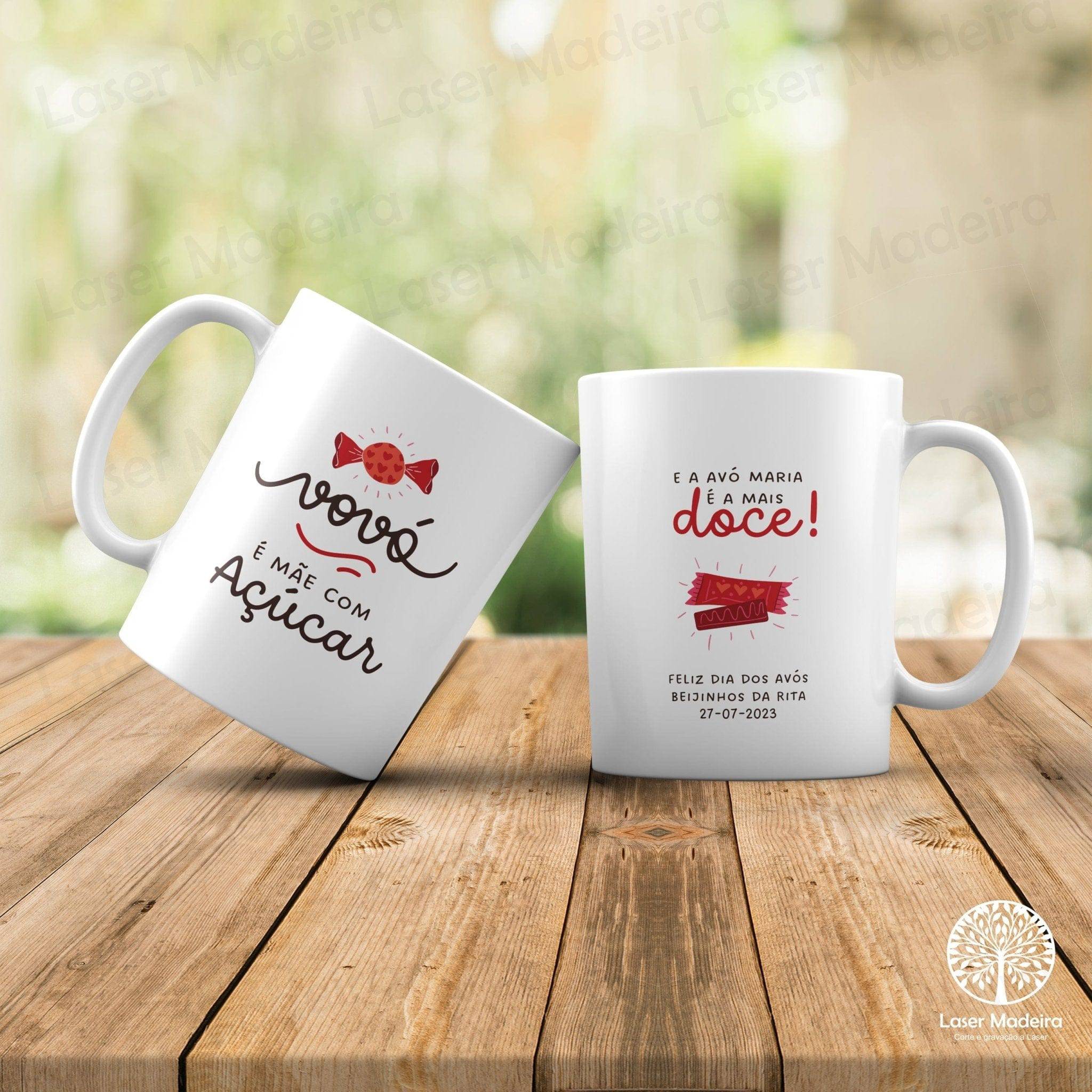 Caneca Personalizada para Avós - "Mais Doce" - Laser Madeira