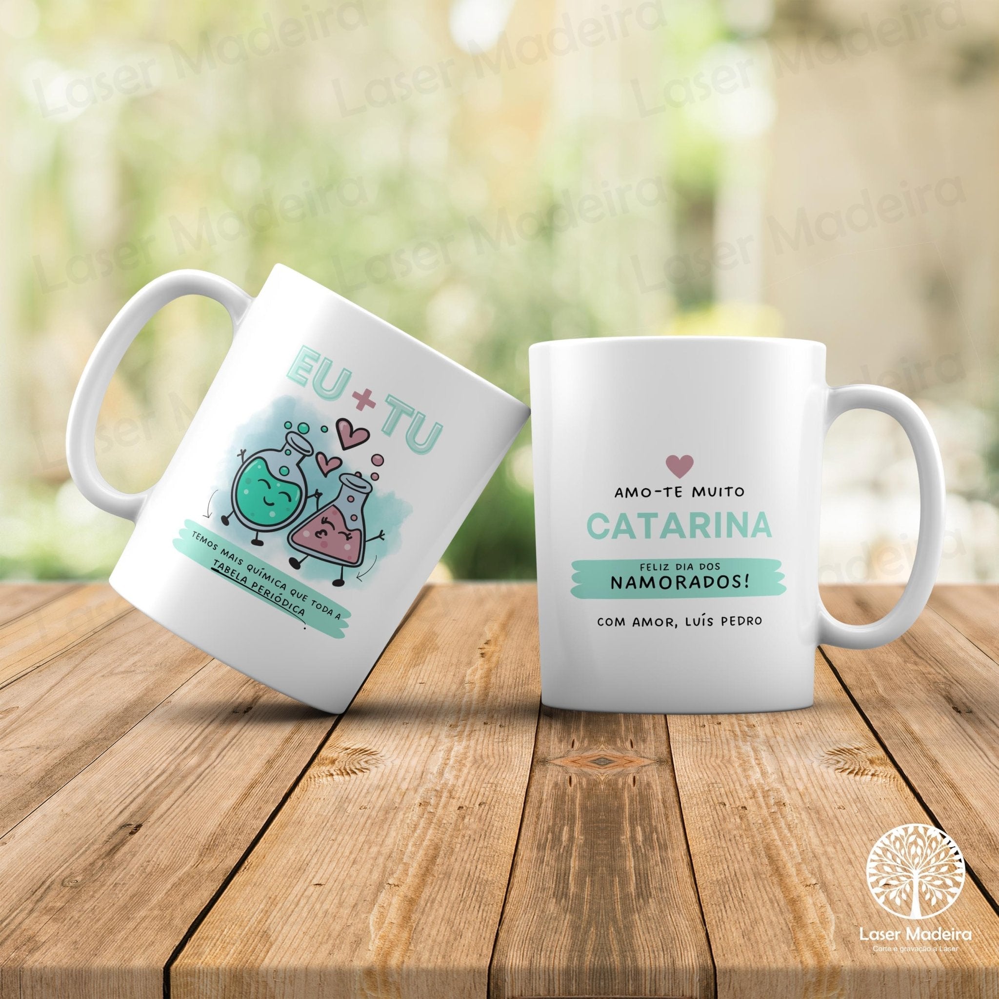 Caneca Personalizada "Química" - Dia dos Namorados - Laser Madeira