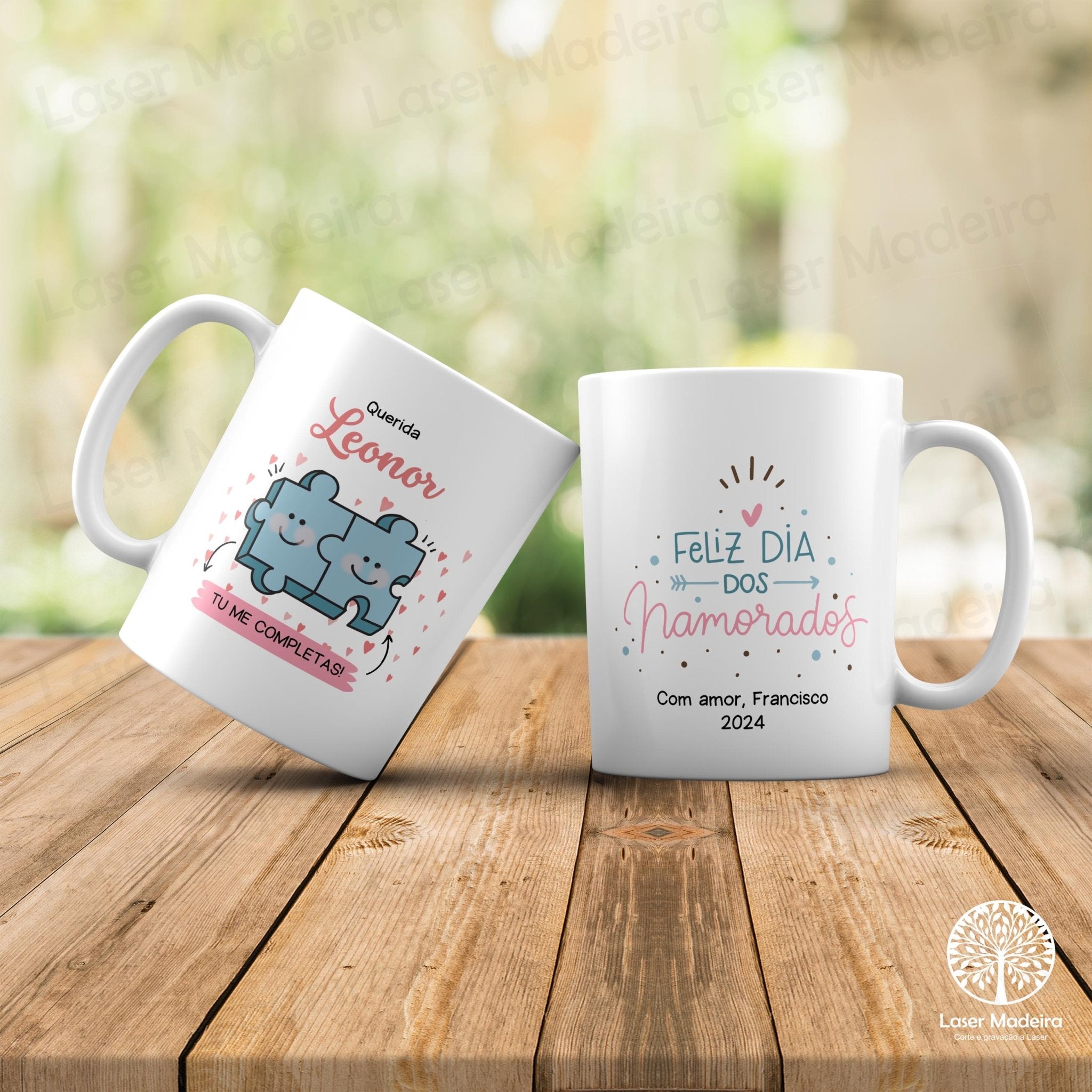 Caneca Personalizada "Tu me completas" - Dia dos Namorados - Laser Madeira