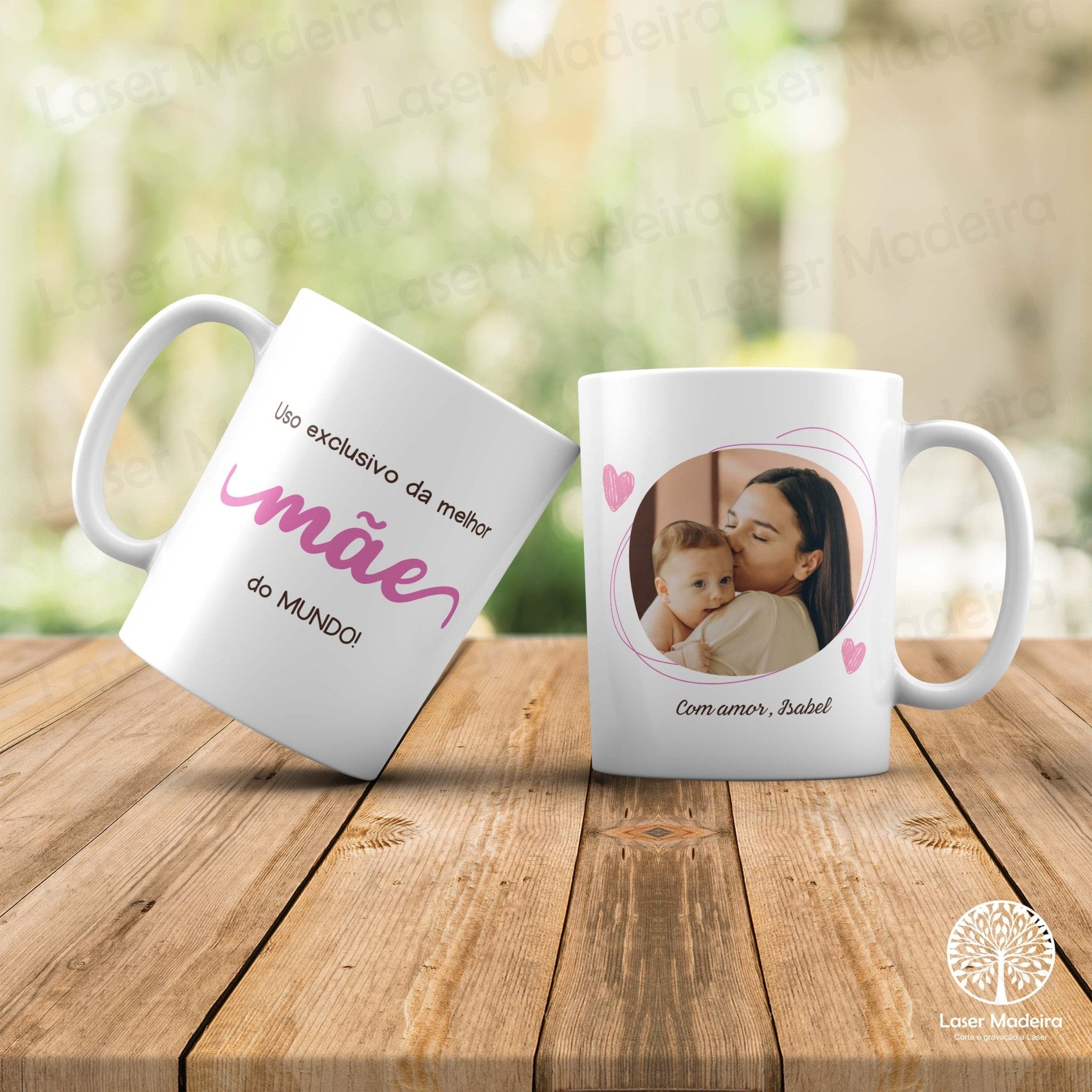 Caneca Personalizada "Uso exclusivo da Mãe" - Dia da Mãe - Laser Madeira
