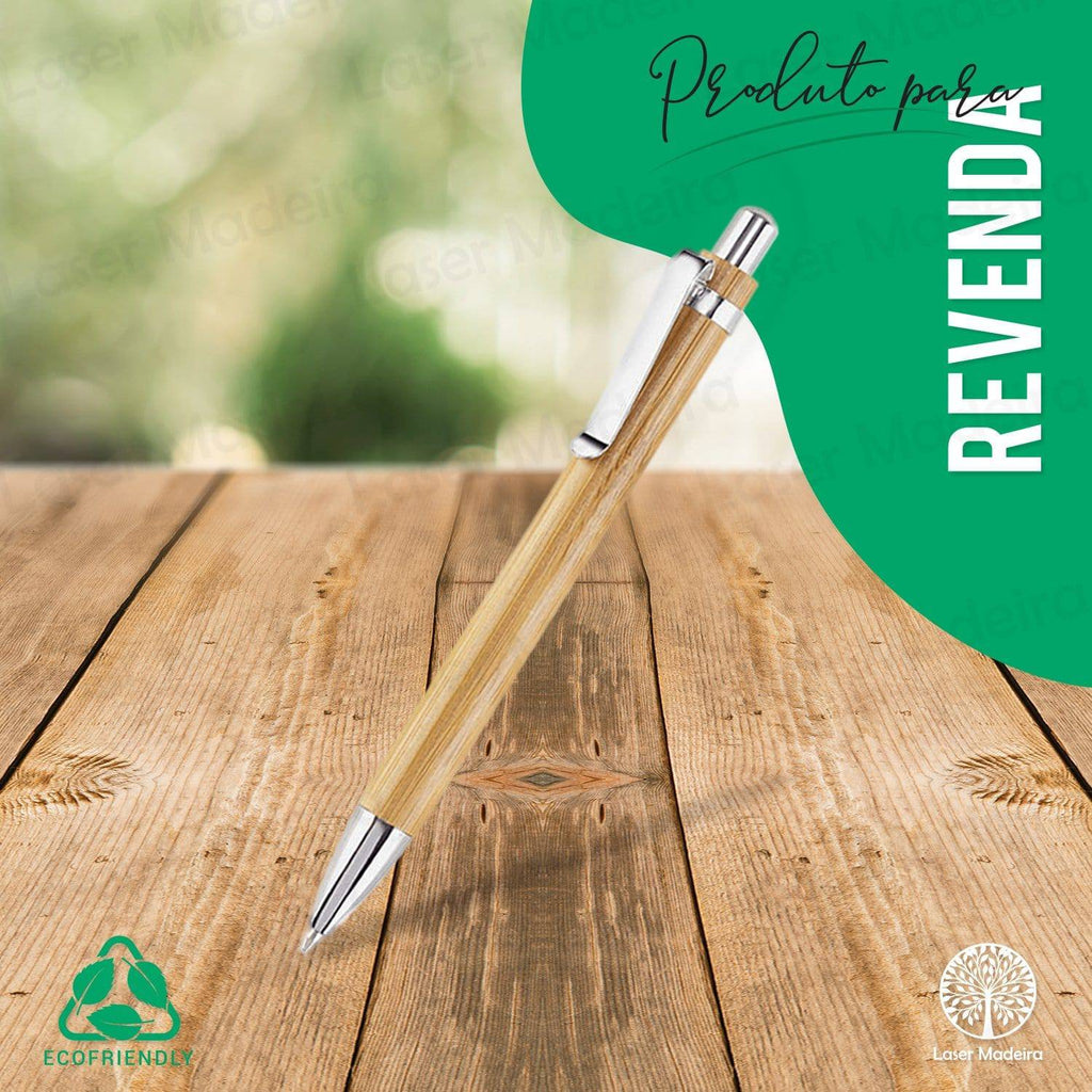 Caneta em Bambu sem personalização [REVENDA] - Laser Madeira