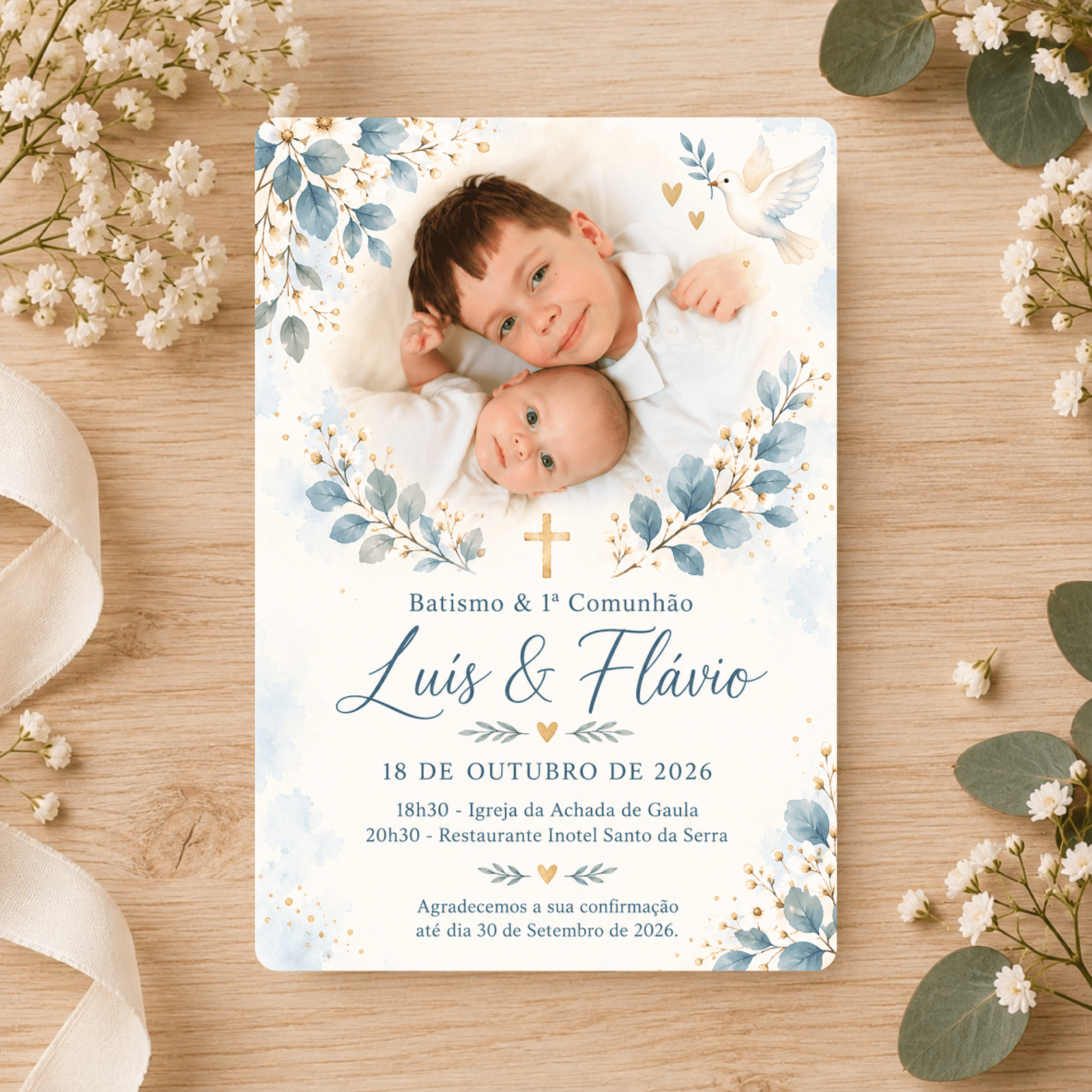 Convite Personalizado com a Sua Imagem - Laser Madeira