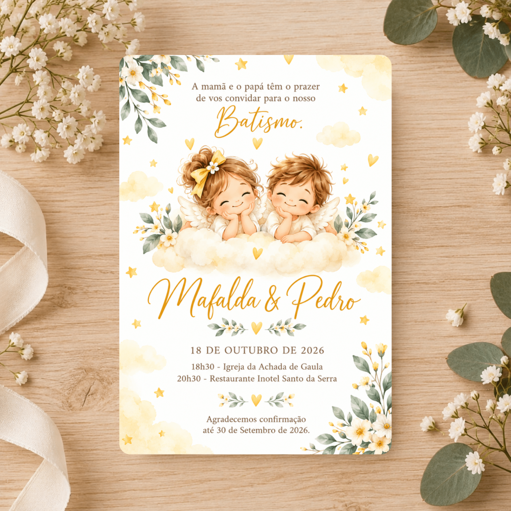 Convite Personalizado com a Sua Imagem - Laser Madeira