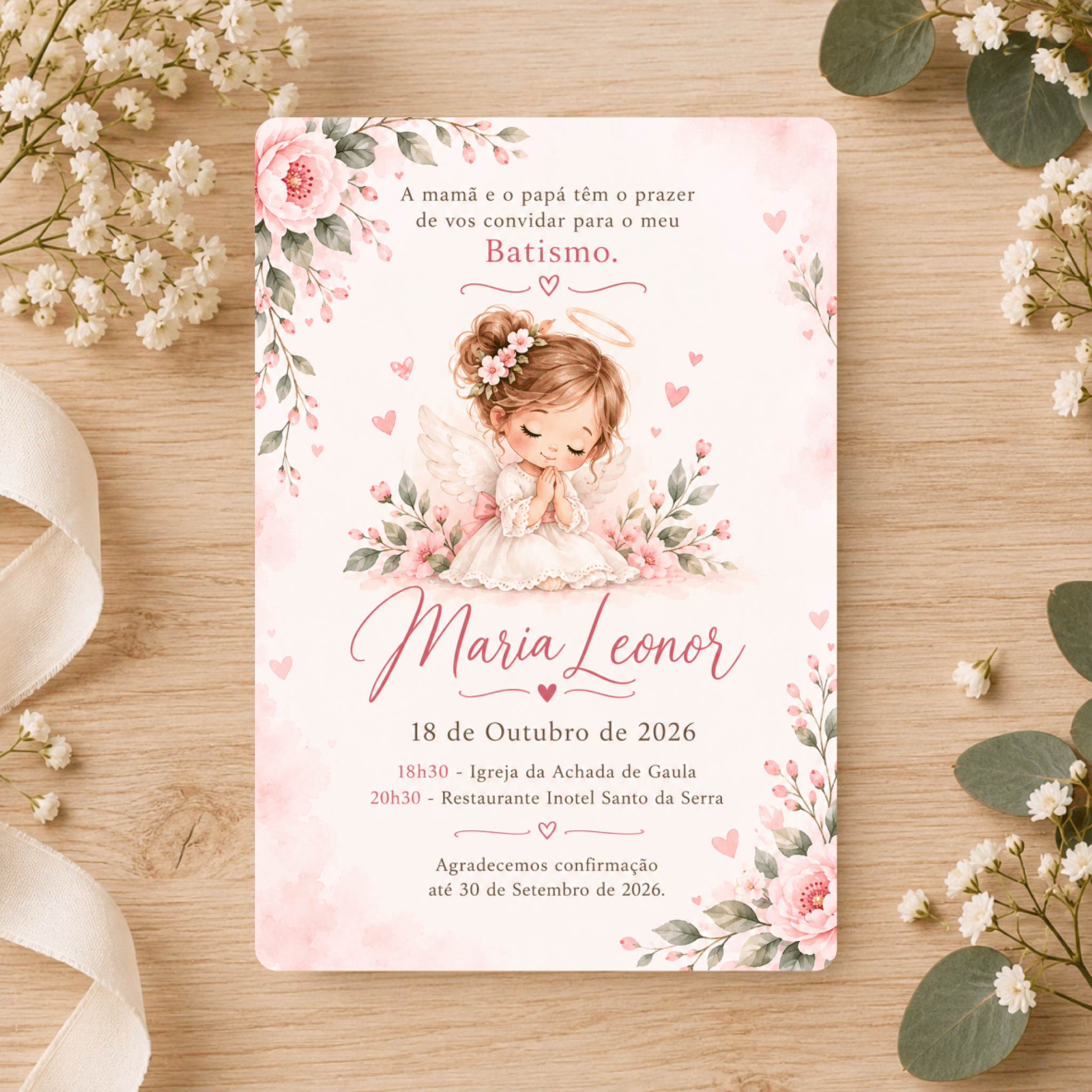 Convite Personalizado com a Sua Imagem - Laser Madeira
