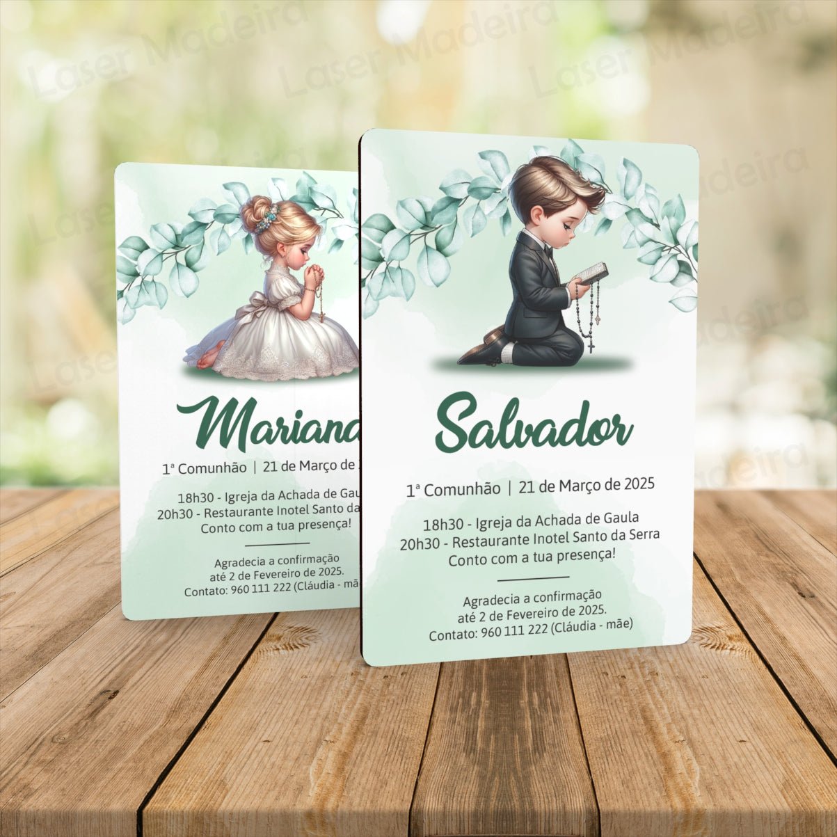 Convite Primeira Comunhão - Convite Gravado Personalizado