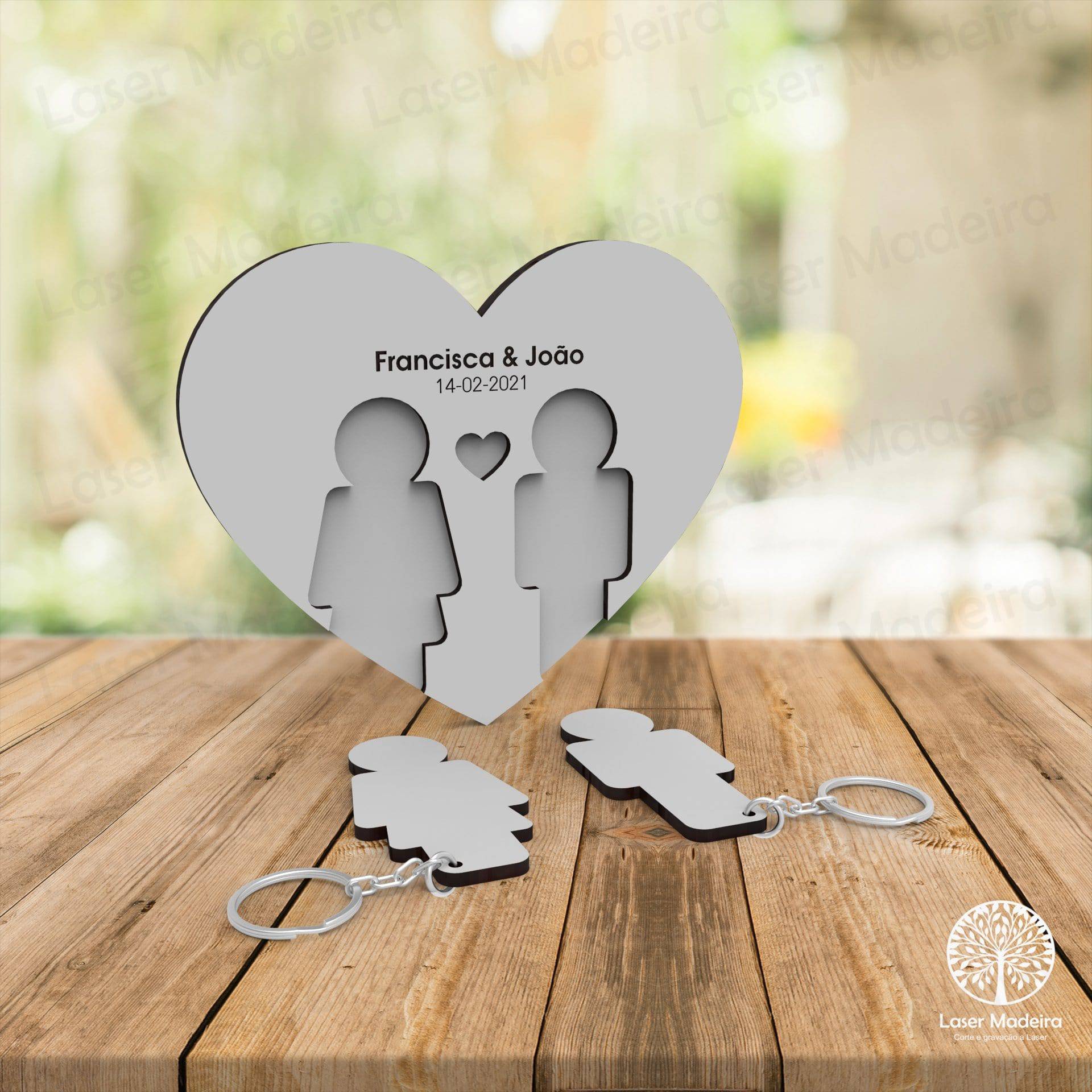 Coração Porta - Chaves Casal - Laser Madeira