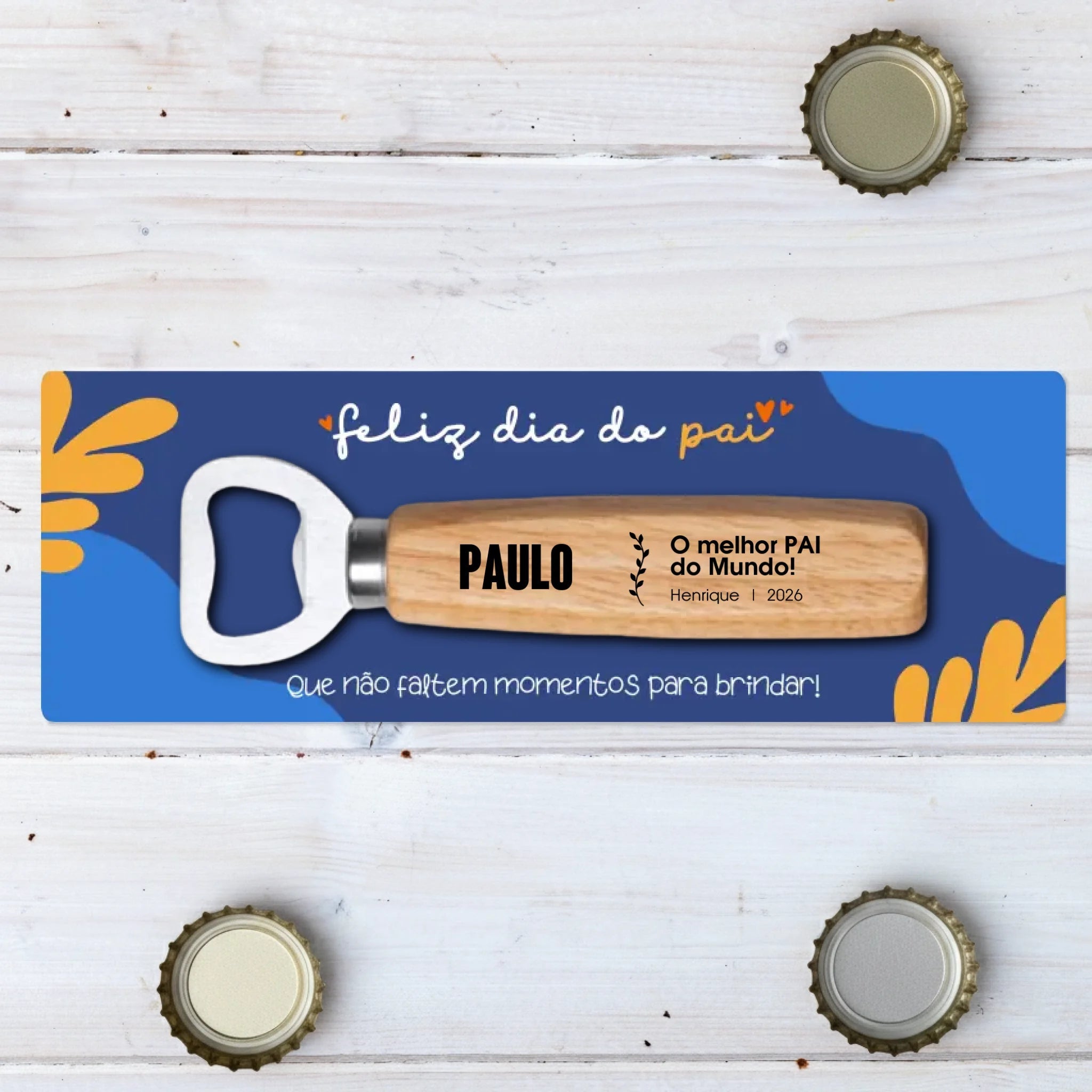 Descapsulador - Abre - garrafas 14cm - Dia do Pai - Laser Madeira