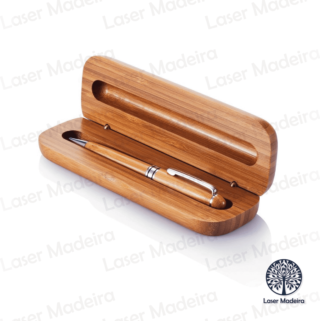 Estojo com Caneta em Bambu sem personalização [REVENDA] - Laser Madeira