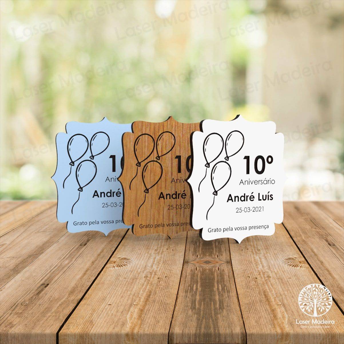 Íman Aniversário - Balões 2 - Laser Madeira