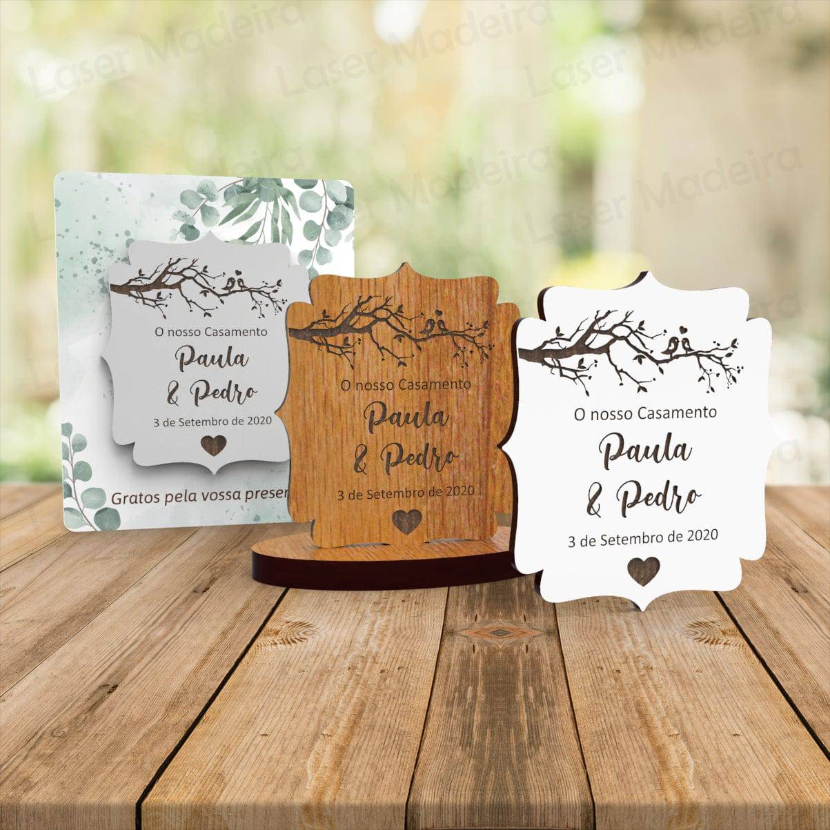 Lembrança Casamento - Árvore com Pássaros - Laser Madeira
