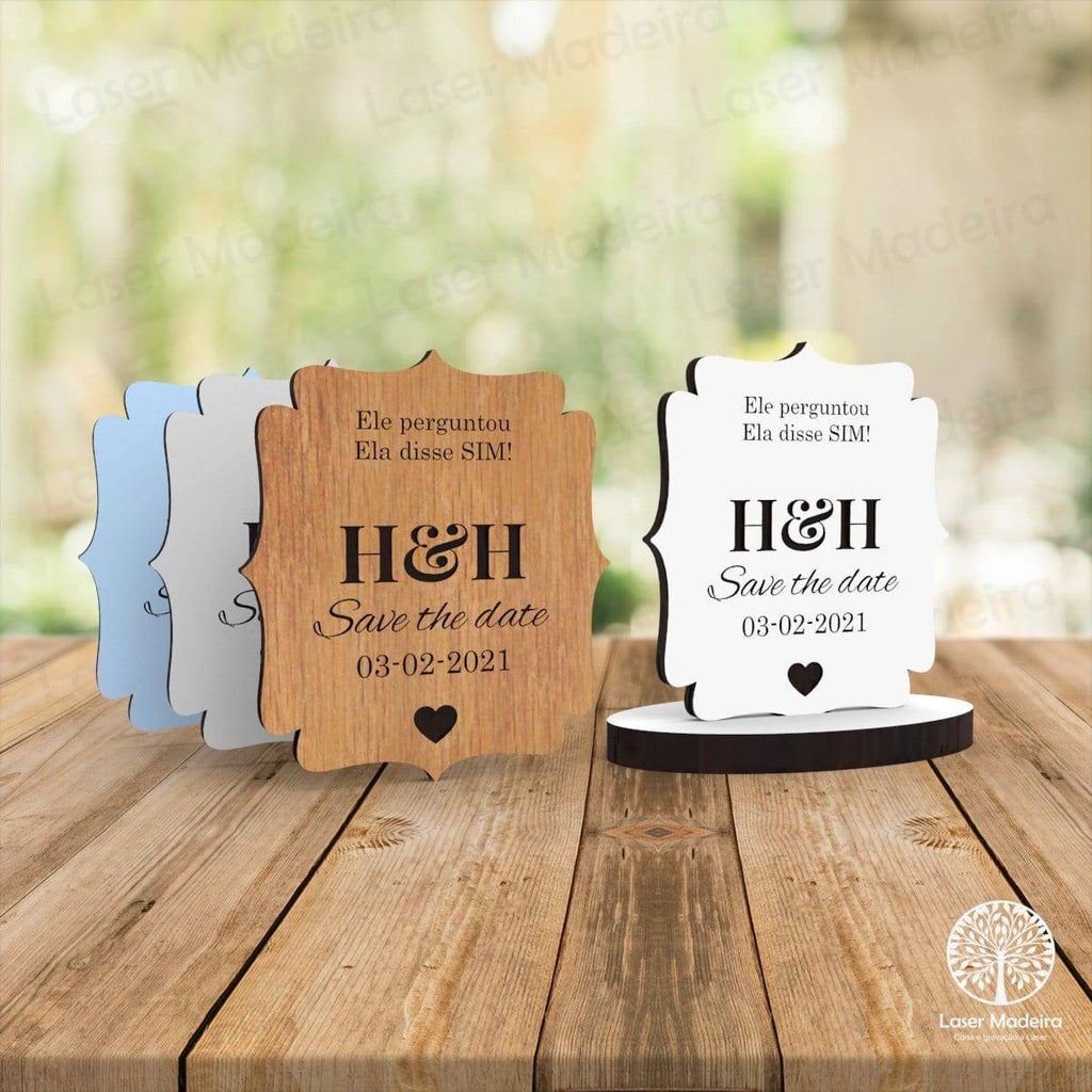 Lembrança Casamento - Save the Date #3 - Laser Madeira