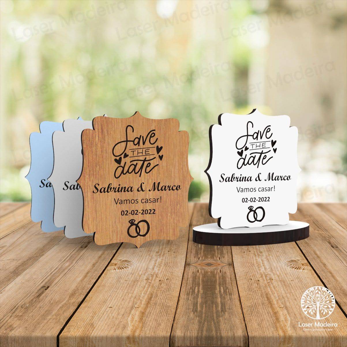 Lembrança Casamento - Save the Date #9 - Laser Madeira