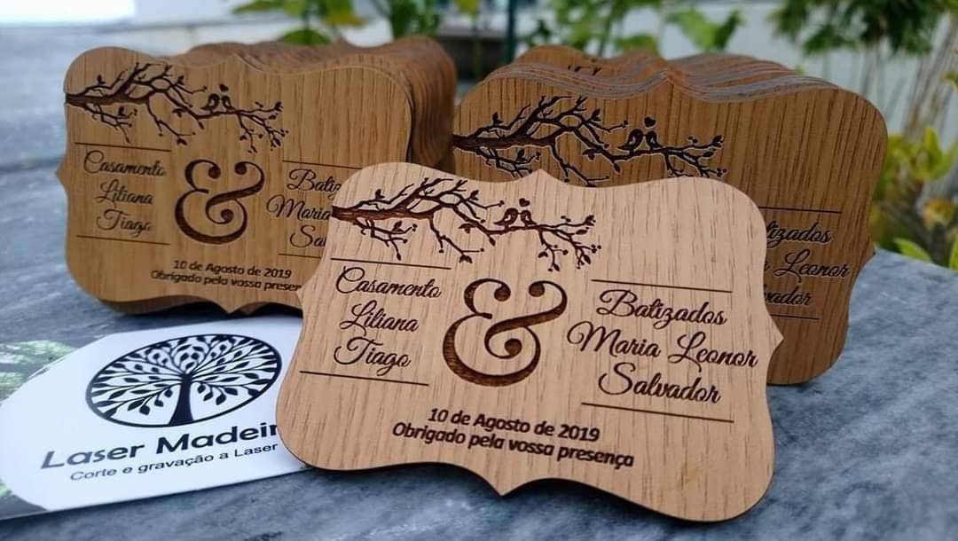 Lembrança de Casamento e Batizado - árvore com pássaros - Laser Madeira