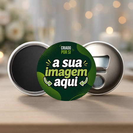 Lembrança Personalizada com a Sua Imagem – Íman, Descapsulador (Abre-Caricas) ou Espelho - Laser Madeira