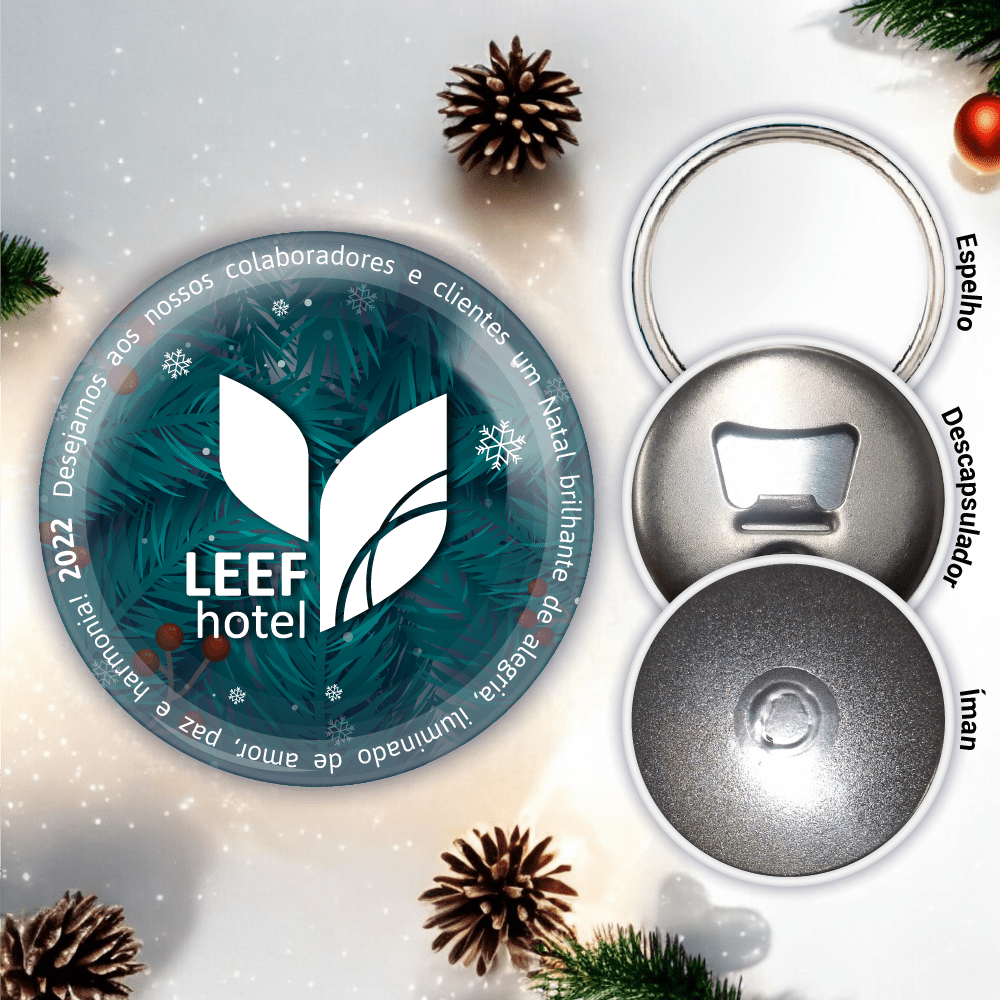 Lembrança Personalizada de Natal - Logotipo Azevinhos - Laser Madeira