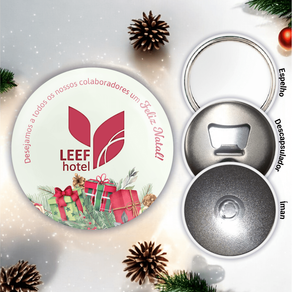 Lembrança Personalizada de Natal - Logotipo Presentes - Laser Madeira