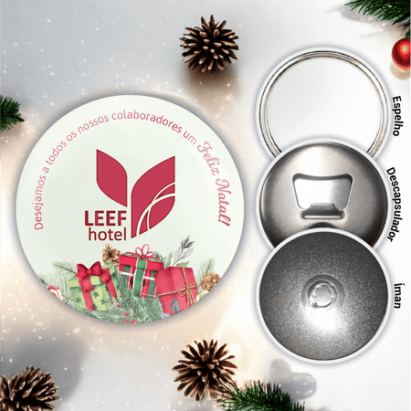 Lembrança Personalizada de Natal - Logotipo Presentes - Laser Madeira