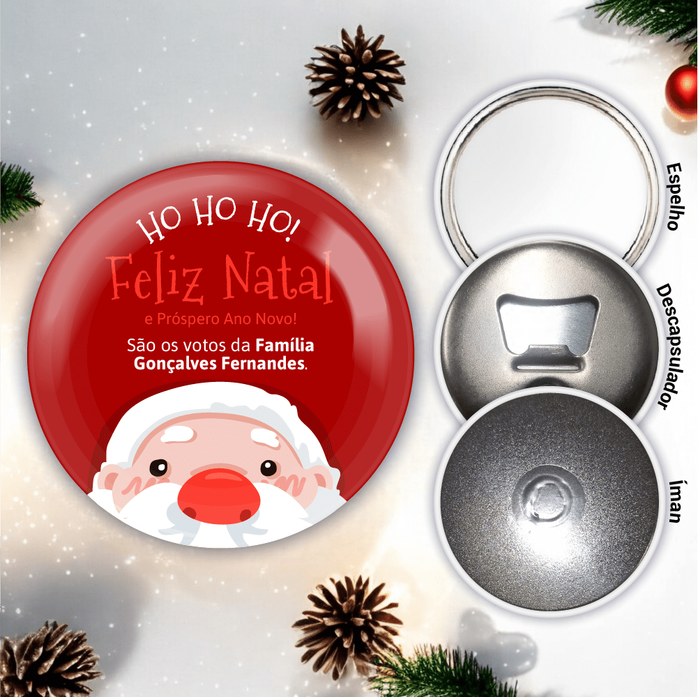 Lembrança Personalizada de Natal - Pai Natal - Laser Madeira