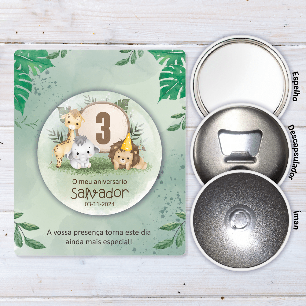 Lembrança Personalizada para Aniversário - Animais - Laser Madeira